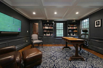Inspiration for a transitional home office in Boston.