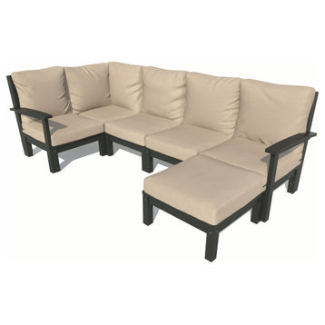 Bespoke 6-Piece Sectional Set With Ottoman, Dune/Black