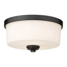 Z-LITE 220F2-MB 2 Light Flush Mount, Matte Black