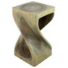 Haussmann® Original Wood Twist Stool 10 X 10 X 18 In High Grey Oil
