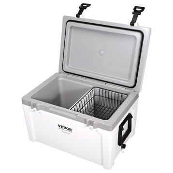 VEVOR Hard Cooler Insulated Portable Cooler Ice Chest, 52 Quart 50-Can Capacity