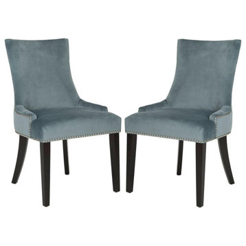 Lester 19''H  Dining Chair  (Set Of 2) - Silver Nail Heads, Mcr4709H-Set2