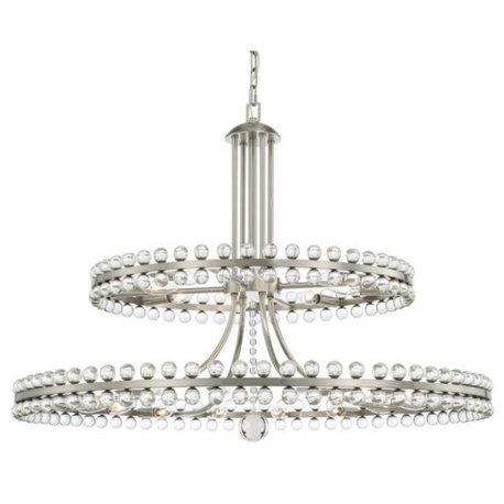 Crystorama CLO-8890-BN Clover - Twenty-Four Light 2-Tier Chandelier