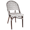 de La Paix Aluminum Bamboo Stackable Side Chair, Gray