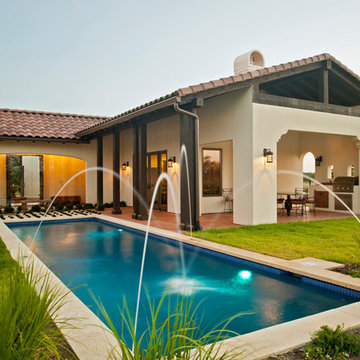 Rear elevation patio pool