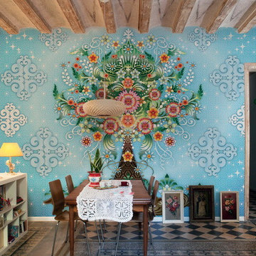 Hand painted wallpaper showroom