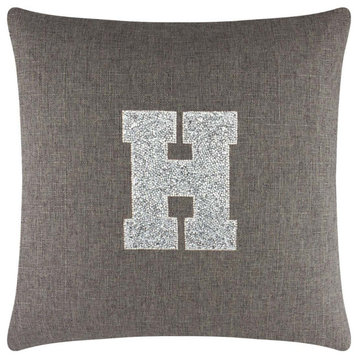 Sparkles Home Luminous Rhinestone Monogram Pillow, 14x20", Brown
