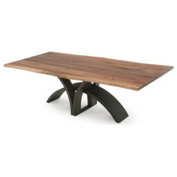 Bow & Arrow Natural Wood Dining Table, Black Walnut, 84x48x31
