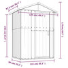 vidaXL Storage Shed Garden Shed for Furniture Storage Gray Galvanized Steel