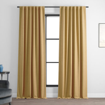 Bellino Blackout Room Darkening Curtain Single Panel, Trinket Gold, 50"x84"