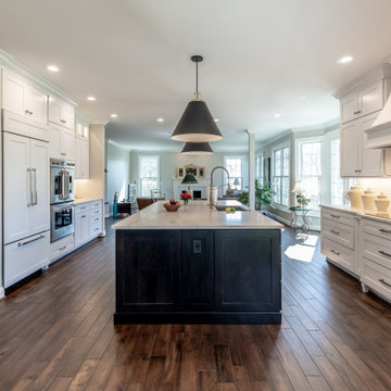 Spacious and Elegant White and Black Kitchen in Leesburg VA