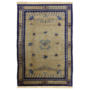 Oriental Rug China Antique 9'10"x6'6" Hand Knotted Carpet