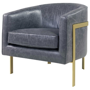 Arnout Bonded Leather Accent Chair Gold, Gold Leather Chair