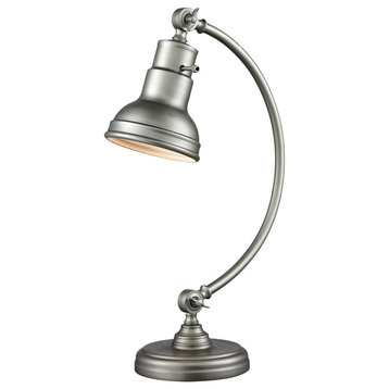 Ramsay 1 Light Table Lamp, Burnished Silver, Burnished Silver Steel
