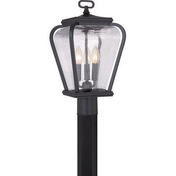 Quoizel PRV9009K Province 3 Light Outdoor Lantern in Mystic Black