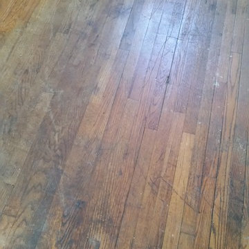 Long Island oak wood floors restoration sanding staining waterbased polyurethane