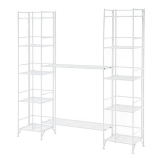 Costway 2PCS 74'' 5-Tier Metal Shelving Unit Adjustable Heavy Duty Garage  Storage Rack