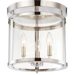 Savoy House - Savoy House Penrose Three Light Semi-Flush 6-1043-3-109 - Three Light Semi-Flush from Penrose collection in Polished Nickel finish. Number of Bulbs 3. Max Wattage 60.00 . No bulbs included. Sleek, cylindrical Penrose foyer and ceiling lights from are an excellent choice for lovers of stylish modern design. Penrose fixtures feature clear glass and are available in Satin Nickel, Polished Nickel or English Bronze finishes. No UL Availability at this time.