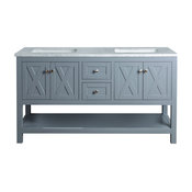 Stufurhome Anabelle Bathroom Vanity, Gray, 60"