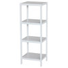Gallerie Decor Natural Spa 4-Shelf Transitional Bamboo Tower in White