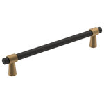 Amerock - Mergence Cabinet Pull, Matte Black/Champagne Bronze, 6-5/16" Center-to-Center - The Allison by Amerock BP36860FBCZ Mergence 6-5/16 in (160 mm) Center-to-Center Pull is finished in Matte Black/Champagne Bronze. A meeting of attractive and streamlined elements, the Mergence collection adds a touch of modern flare with its split-finish, assembled design. Matte Black and Champagne Bronze is a handsome split finish with bold contrast, marrying the striking tone of Matte Black with the velvety, auburn glow of Champagne Bronze. Founded in 1928, Amerock's award-winning home solutions including decorative and functional cabinet hardware, bath accessories, decorative hooks and wall plates have built the company's reputation for chic design accessories that inspire homeowners to express their personal style. Ideal for residential or commercial applications, Allison by Amerock marries beauty and function. It's the best combination of approachable artistry and lasting quality.