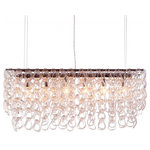HomeRoots Furniture - HomeRoots 36.6" x 10" x 17" Clear, Glass, Chrome, Stream Ceiling Lamp - Like bubbles in a sunny stream, the Jet Stream Ceiling Lamp is warm and refreshing. Glass loops cascade from a chrome base cast a sweet glow throughout any room. Bulbs not included, Bulb sold separately, Max Watt 40 W, Size E12, Type B35. UL approved and listed.