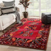 Jaipur Living Paloma Indoor/Outdoor Tribal Red/Black Rug, 2'x3'