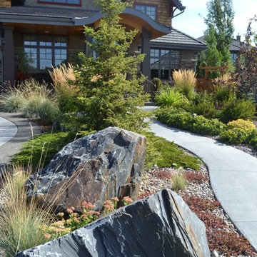Drought-tolerant, naturalistic front yard landscape
