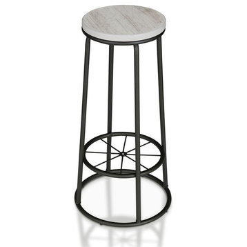 Furniture of America Cera Metal Bar Stool in Coaster White (Set of 2)