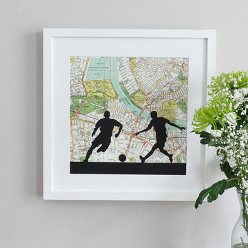 Personalised Map Football Print