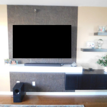 Custom Floating Modern Mantel Custom Floating Credenza Custom Floating She