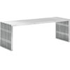 Zuo Modern Novel Double Bench, Brushed Stainless Steel, 100081