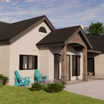 3D Rendering: Black and White Exterior Home Design