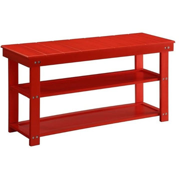 Pemberly Row Entryway Bench in Red