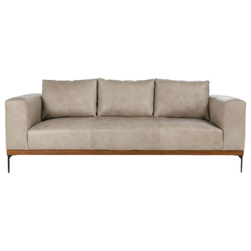Chrissy Taupe Leather Sofa