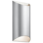 Kichler - Outdoor Wall 2-Light, LED, Platinum - Wesly 2-light LED Outdoor Wall-light mirrors the lines and shapes found on your contemporary home. The half-moon silhouette at top and bottom is lined with etched glass to shed brilliant-light. To finish this sleek look our Wall-light is finished with Platinum.