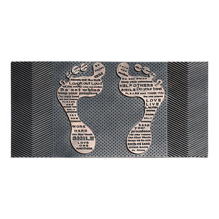 Black & White Check Welcome Indoor & Outdoor MatMate Doormat - 18x30