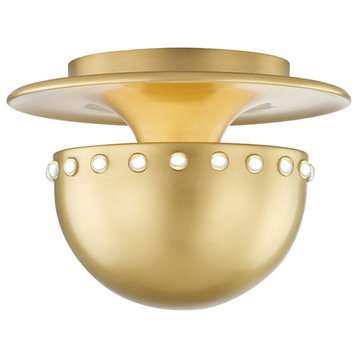 Hudson Valley Lighting 2809 Nash 9"W Semi-Flush Bowl Ceiling - Aged Brass