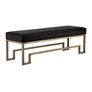 Frame, Brushed Brass; Upholstery, Faux Black Ostrich
