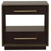 Pemberly Row 2-drawer Modern Wood Nightstand in Brown Finish