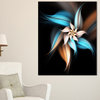 "Blue Brown Digital Art Fractal Flower" Large Canvas Print, 30"x40"