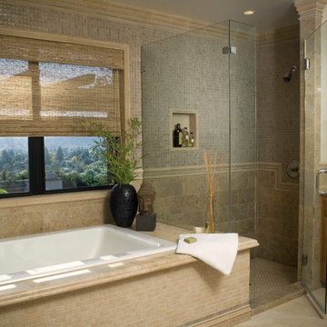 Marble and Glass Master Bath