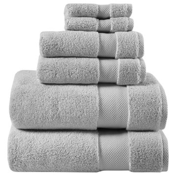 Madison Park Signature Splendor 1000gsm 100% Cotton 6 Piece Towel Set, Grey