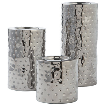 Marisa Silver Candle Holder, Set of 3