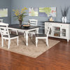 60-84" White Coastal Rectangle Dining Table With Extension Leaf