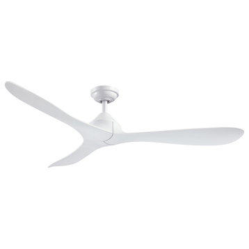 56 in Remote control Modern Ceiling Fan with 3 Blades, White