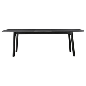 Holland Extendable Rectangle 98 Dining Table in Black Brushed Oak