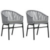 vidaXL Patio Chairs 2 pcs Patio Dining Chair with Cushion Anthracite PE Rattan