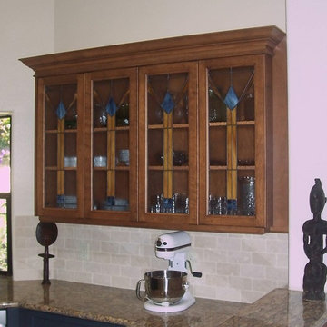 Custom Cabinets with Stained Glass Doors