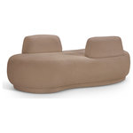 Meridian Furniture - Argyle Upholstered Chaise/Loveseat, Beige, Teddy Fabric - Comfort takes a cozy spot in the limelight when you bring home this lovely Argyle beige teddy fabric chaise/loveseat. Embrace the softness of faux shearling with backs on opposite sides, offering versatile seating arrangements in a contemporary design. Whether lounging solo or cuddling up with a loved one, its inviting texture and modern silhouette create a sanctuary of relaxation. Perfect for cozy corners or spacious living areas, this piece combines warmth with understated elegance for a truly comforting experience.